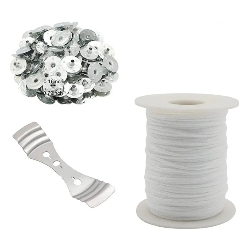 fil coton cire bâtonnets clips métalliques étiquettes bricolage artisanal blanc pratique utilitaire