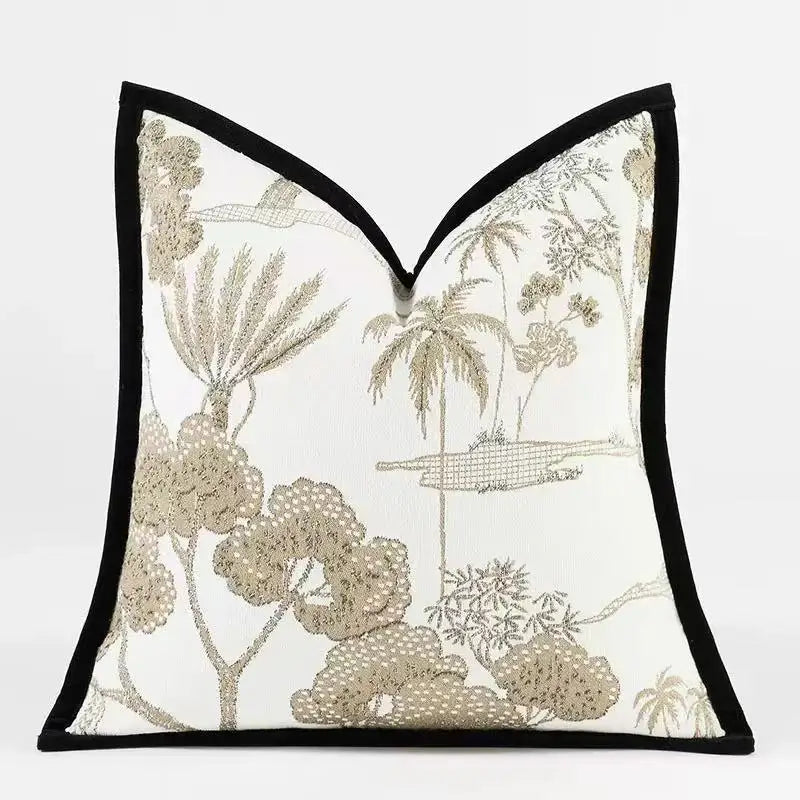 taies d'oreiller décoratives coton brodées motif floral élégantes non toxiques 30x50cm 45x45cm 50x50cm