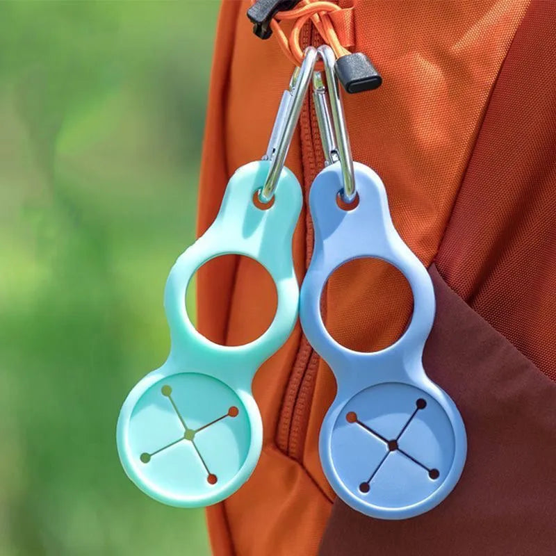 porte gourde silicone multi usages rose bleu vert gris orange mousqueton serviette camping randonnée
