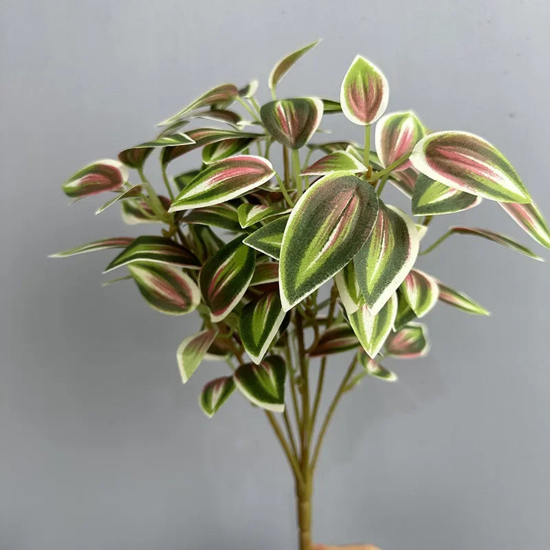 plantes artificielles feuilles vertes tiges blanches moderne minimaliste extérieur décoration