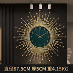 horloge murale moderne ornementale aiguille métal ornement solaire salon or