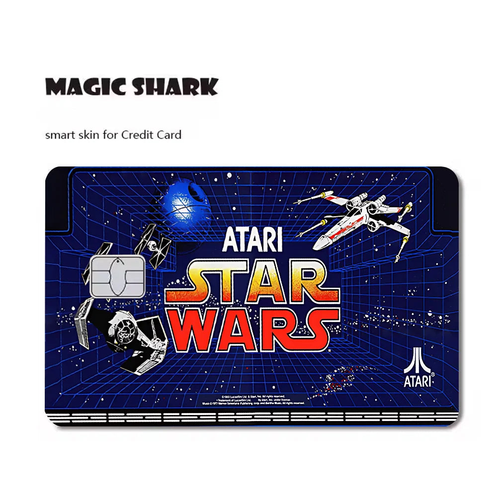 étui carte bancaire star wars logo noir rouge adhésif moderne stylisé billets protection porte