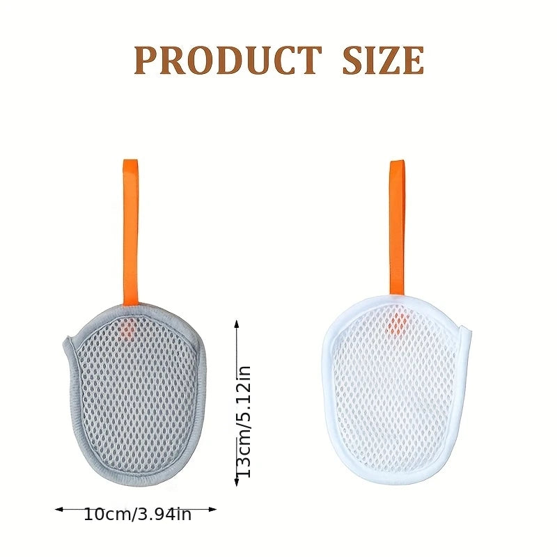 gant bain maille hexagonale ruban orange blanc gris moderne durable