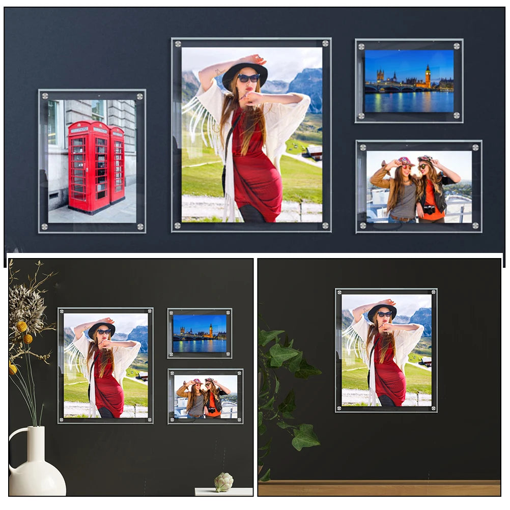 cadres photo acrylique transparent moderne minimaliste décoration maison chambre salon