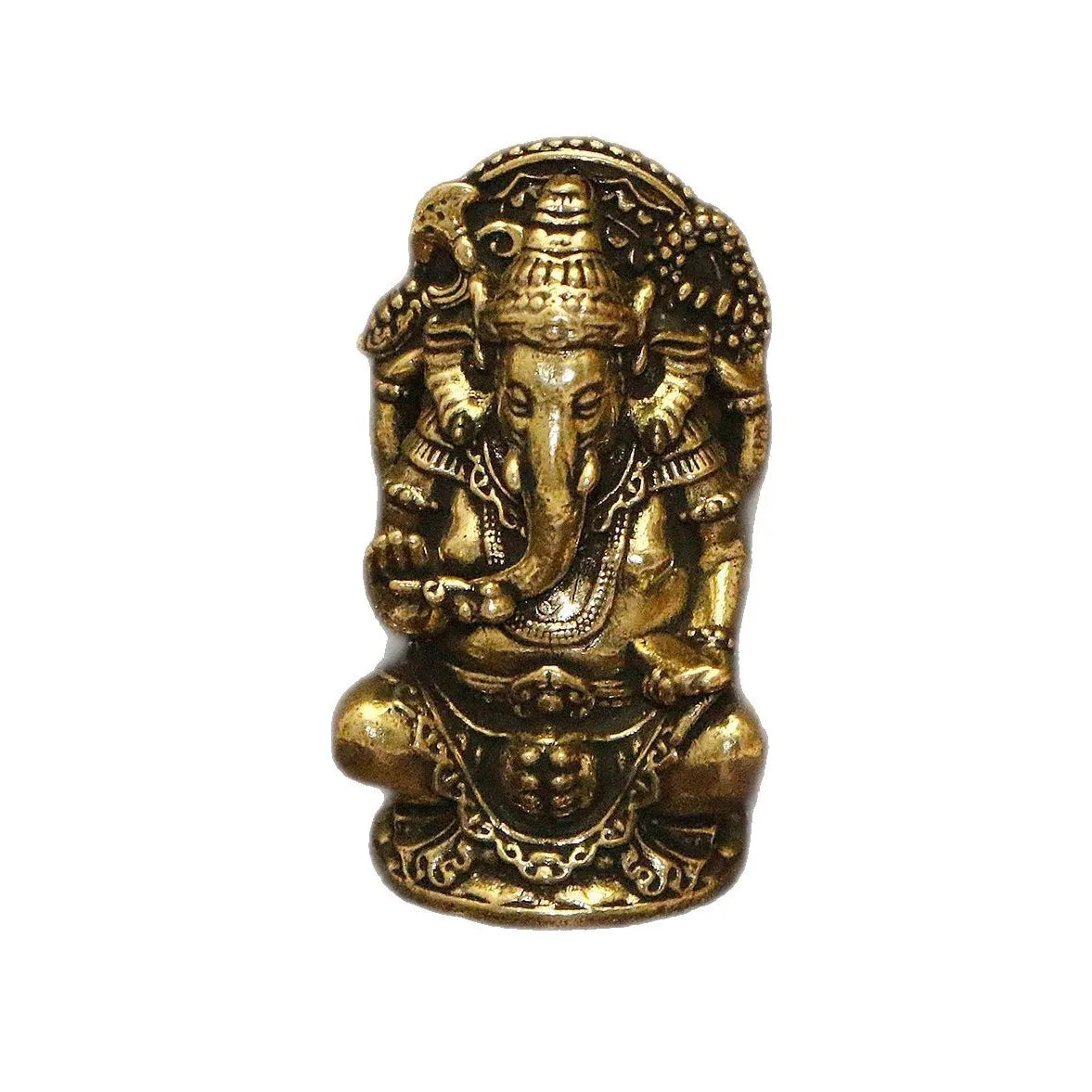 statues ganesha bronze doré sculptures détaillées motifs floraux traditionnel hindou maison