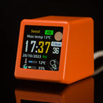 horloge numérique moderne horaire affichage lcd carrée rétroéclairée boutons tactiles minimaliste