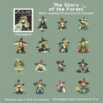autocollants sorcières halloween personnages citrouilles chats papillons noir rose vert orange