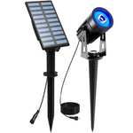 projecteur solaire led noir moderne ip65 étanche autonomes vacances jardin extérieur contemporain