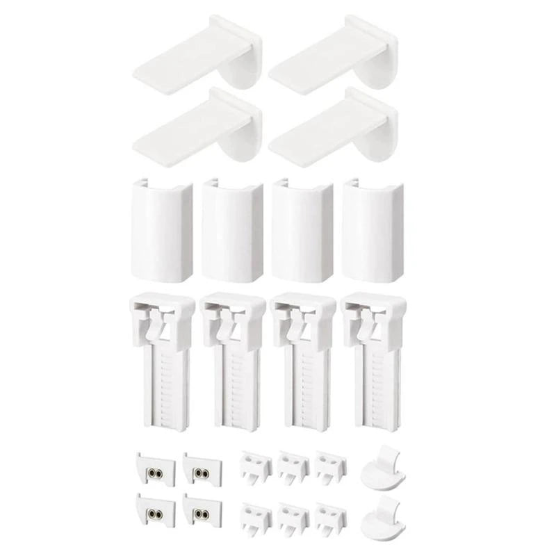 store lamelles blanc moderne rayures horizontales clips fixation poignée manœuvre