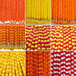 guirlande florale artificielle festives boules fleurs compactes couleurs vives indien festive ornement fête sans
