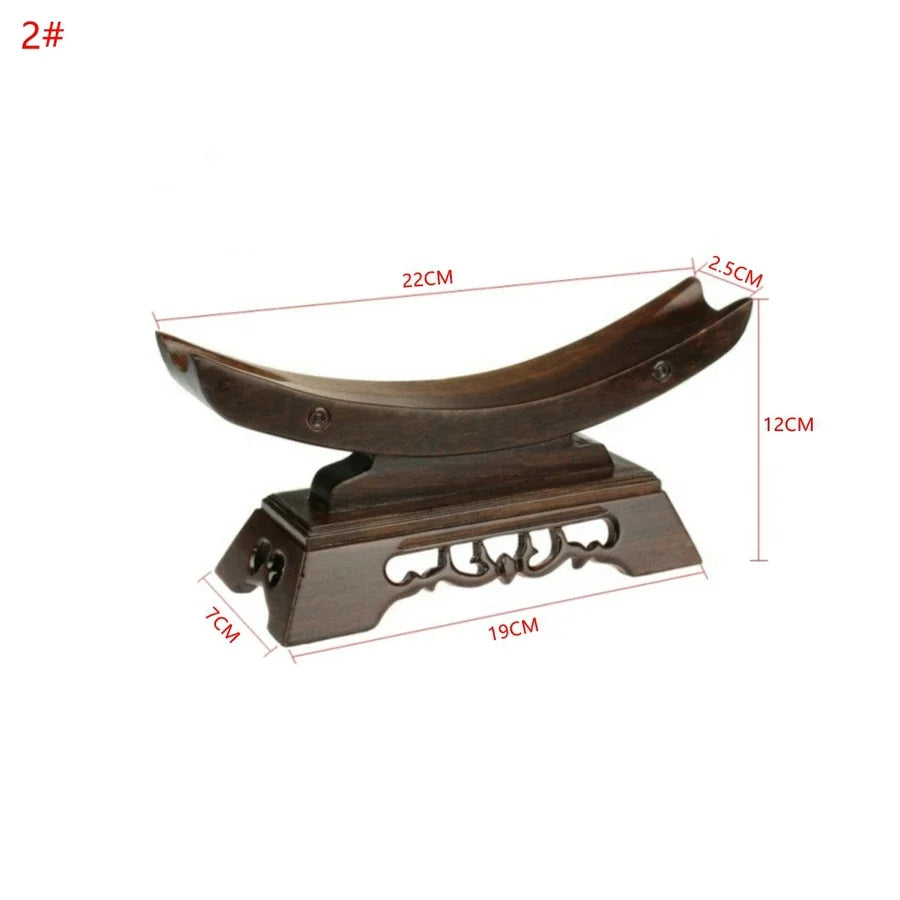 support épée bois naturel sculpté traditionnel marron foncé décoration maison