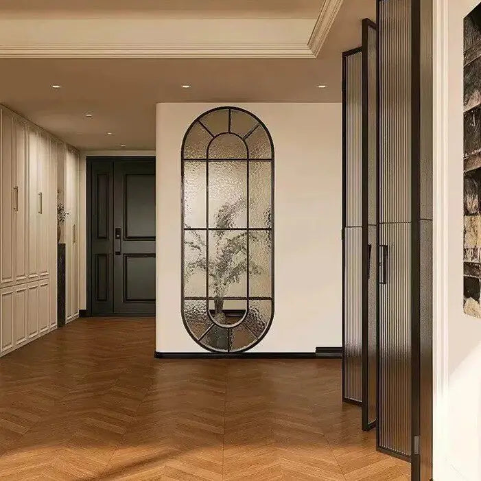 miroir mural panneau décoratif verre mat géométrique noir blanc classique moderne chambre coucherDecorationMurale