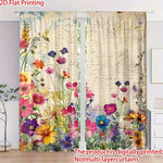 rideau imprimé fleurs colorées moderne polyester 24x59in 30x65in 41x91in 51x83in chambre salon