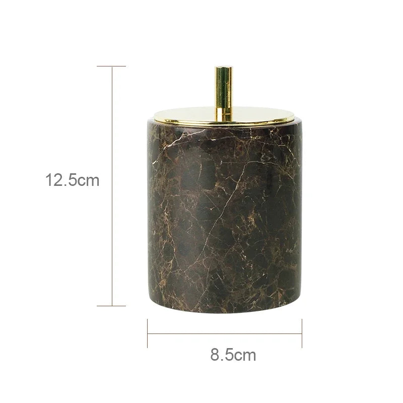 ensemble salle bain marbre distributeur savon porte savon diffuseur huiles essentielles noir doré