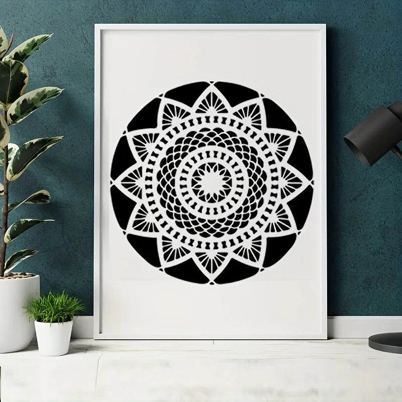 pochoirs peinture blanc géométrique moderne minimaliste 12 pouces décoration mur toile tissu meuble