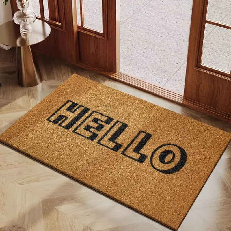 tapis d'entrée beige clair fibre coco naturelle antidérapant moderne porche maison extérieur décoratif