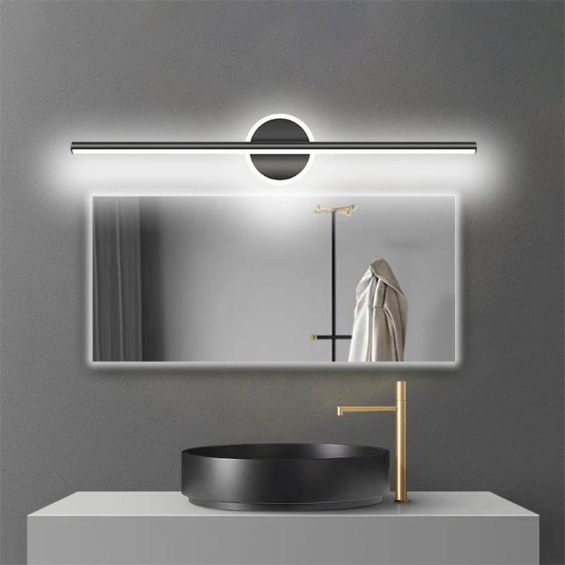 lampe murale moderne miroir intégré or noir minimaliste mur fixé LED chambre coucher