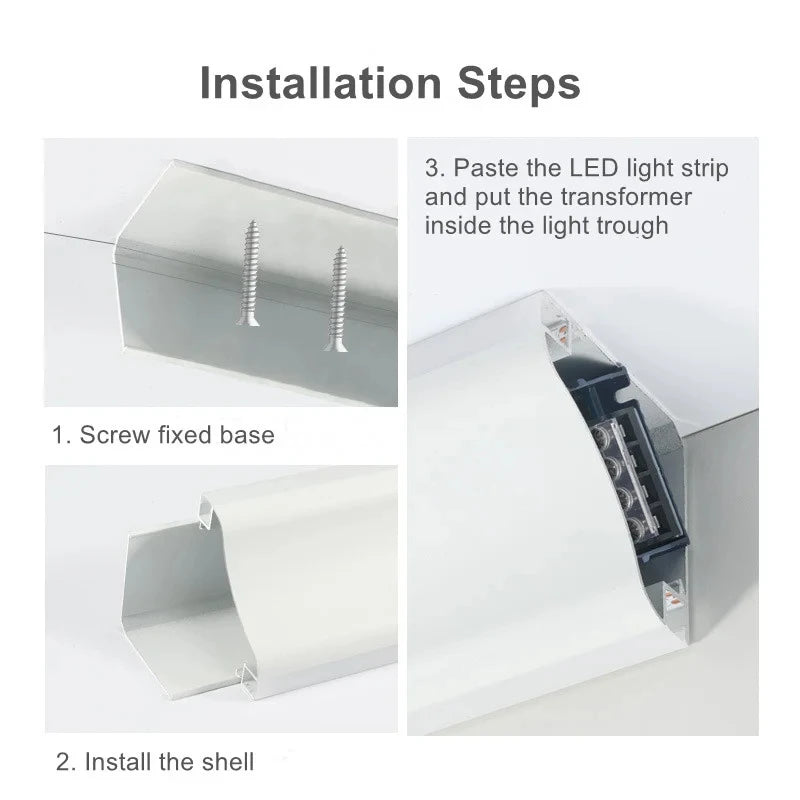 bande lumineuse led moderne blanc opacité vis aluminium 12v 3wintérieur