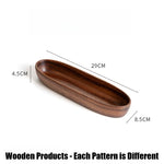 assiettes ovales bois marron foncé sushi plate rustique naturel tableware cuisine