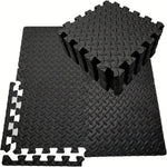 tapis fitness modulaires texturés diamant noirs absorbants chocs 30x28.5cm 10mm épissure