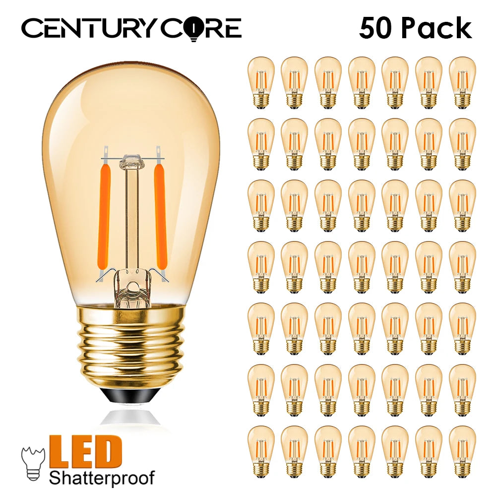 Ampoule LED dorée translucide filament orange vintage édition warm white 2700K E26 E27