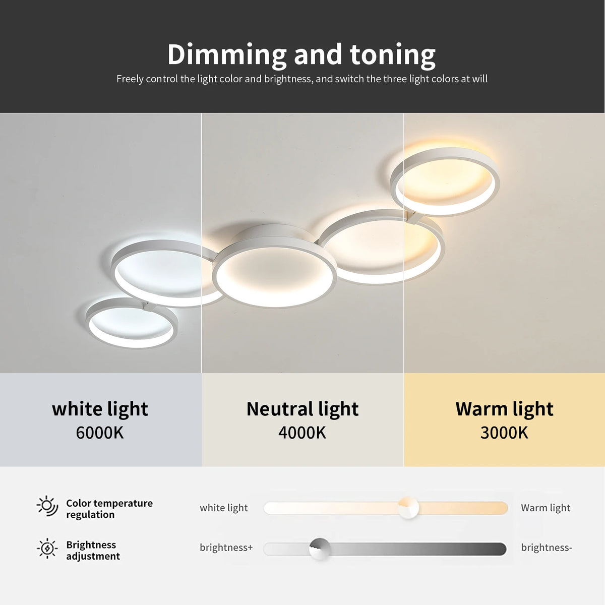 plafonnier led blanc moderne télécommande nuances lumière minimaliste couleursgradable bluetooth
