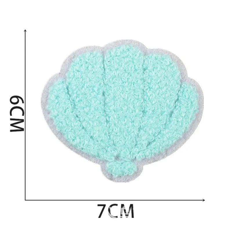 écussons décoratifs arc ciel coquillage fleurs texturés brillants adhésifs