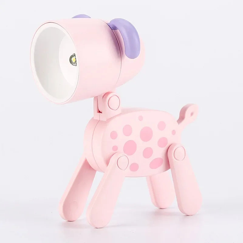 veilleuse pliante animaux chien girafe lampe table bleu jaune rose modernes clips