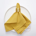 serviettes coton orange rose gris beige table classique réutilisables festive fourchette couteau