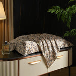 drap lit vert clair blanc motif feuilles bambou coton doux coton naturel