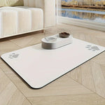 tapis animaux compagnie blanc beige bleu gris imprimé empreintes pattes moderne antidérapant absorbant