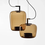 suspension lumineuse vert clair moderne transparente clips câble noir marron noir
