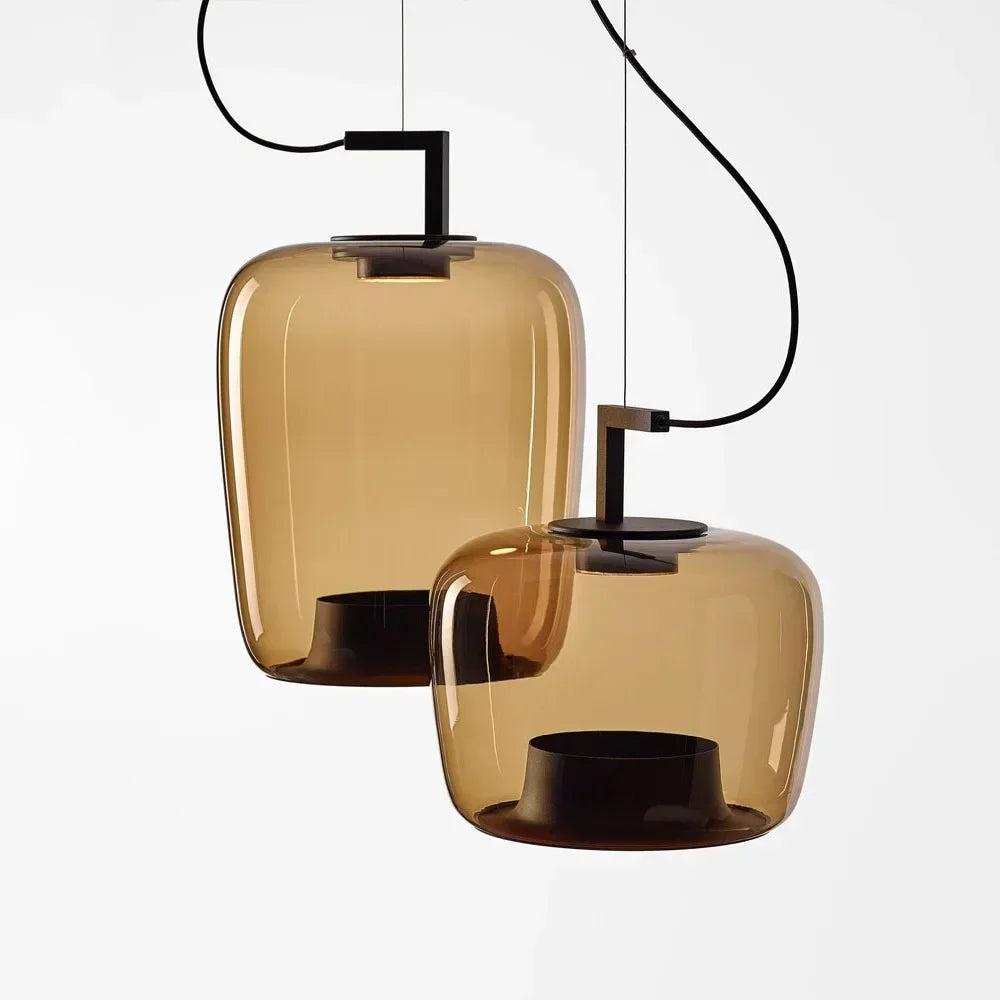 suspension lumineuse vert clair moderne transparente clips câble noir marron noir