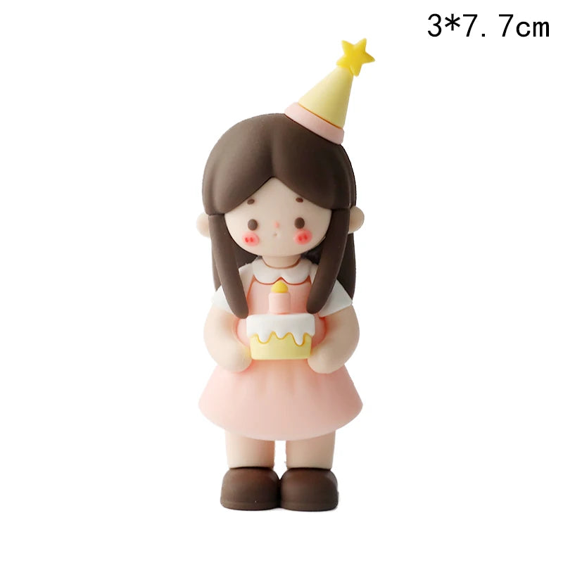 décoration gâteau anniversaire fille château coeurs figurines festives blanc rose