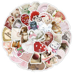 Stickers adhésifs waterproof réutilisables motifs fleurs animaux coeurs 10pc 30pc 50pc 100pc