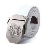 ceinture homme toile métal camouflage noir double aigle militaire décontracté opacité