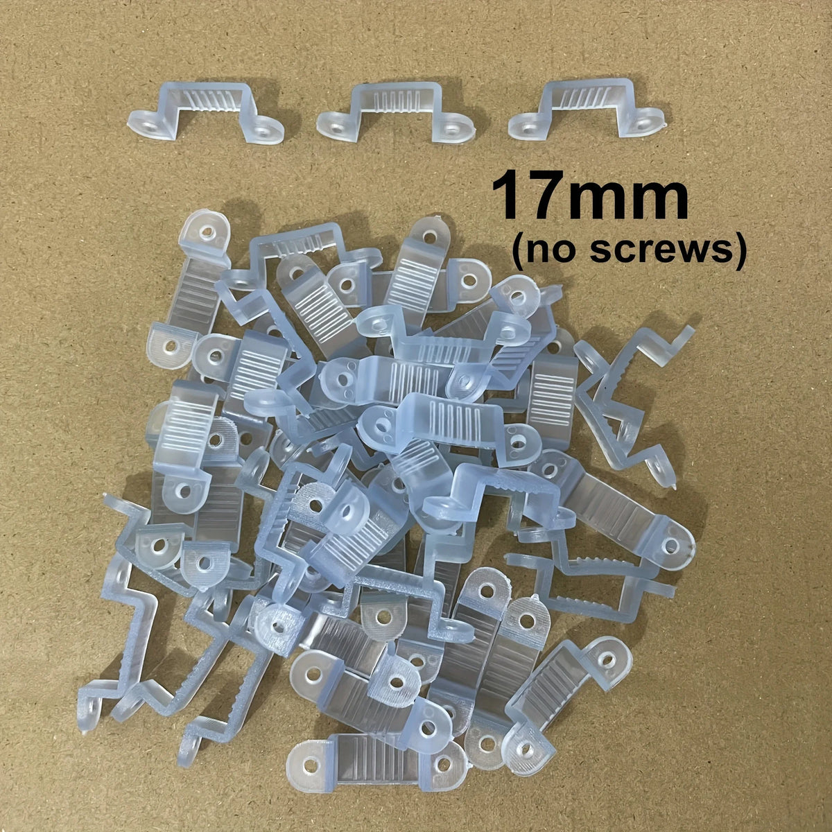 clips fixation ruban led transparent modernes 10mm 14mm 17mm sans vis 50 pièces ridges