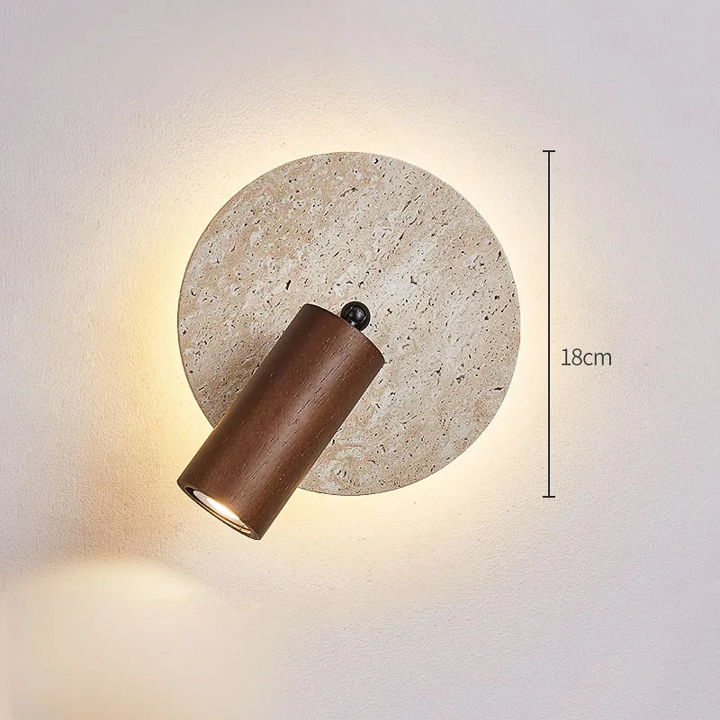 lampe murale moderne minimaliste marron beige texture marbrée fixée cordon interrupteur chambre coucher étude