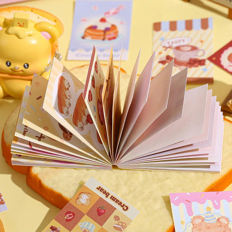 autocollants kawaii ours mignons rose beige blanc diy scrapbooking cartes postales