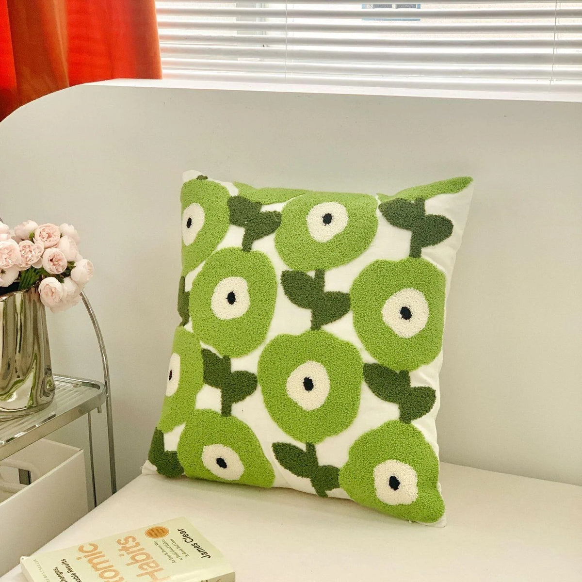 taies d'oreiller brodées motif floral modernes non toxiques maison hospitalière polyester coton respectueux environnement