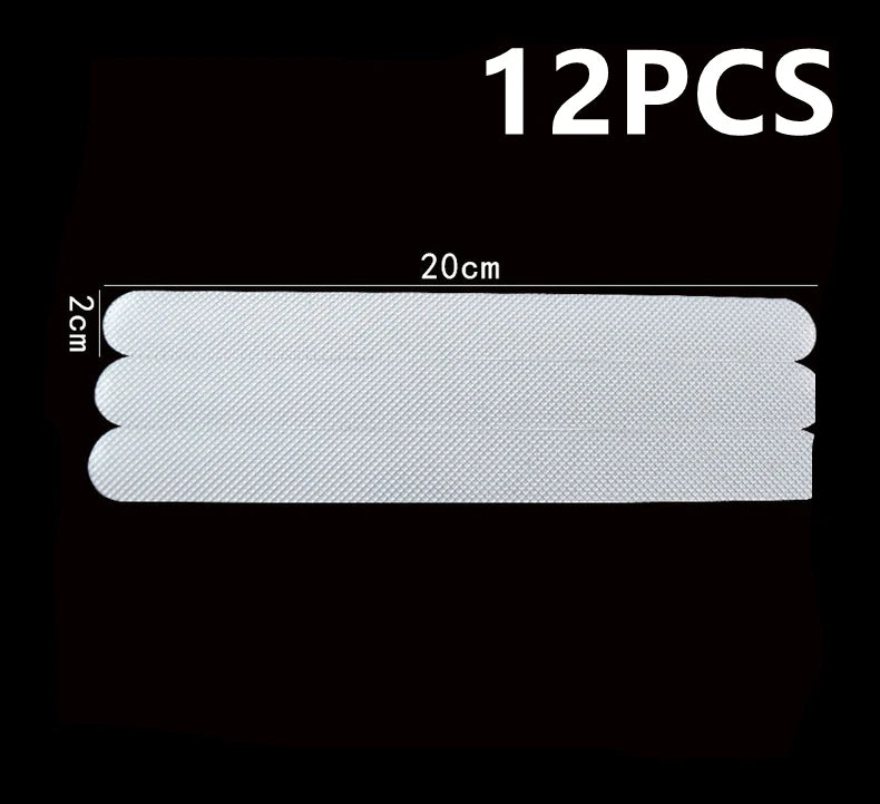 tapis antidérapant moderne blanc motifs ondulés adhésifs salle bain 12 pièces respectueux environnement PVC