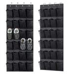 organisateur mural chaussures compartiments tissu polyestère clips suspendus moderne fonctionnel noir pliable