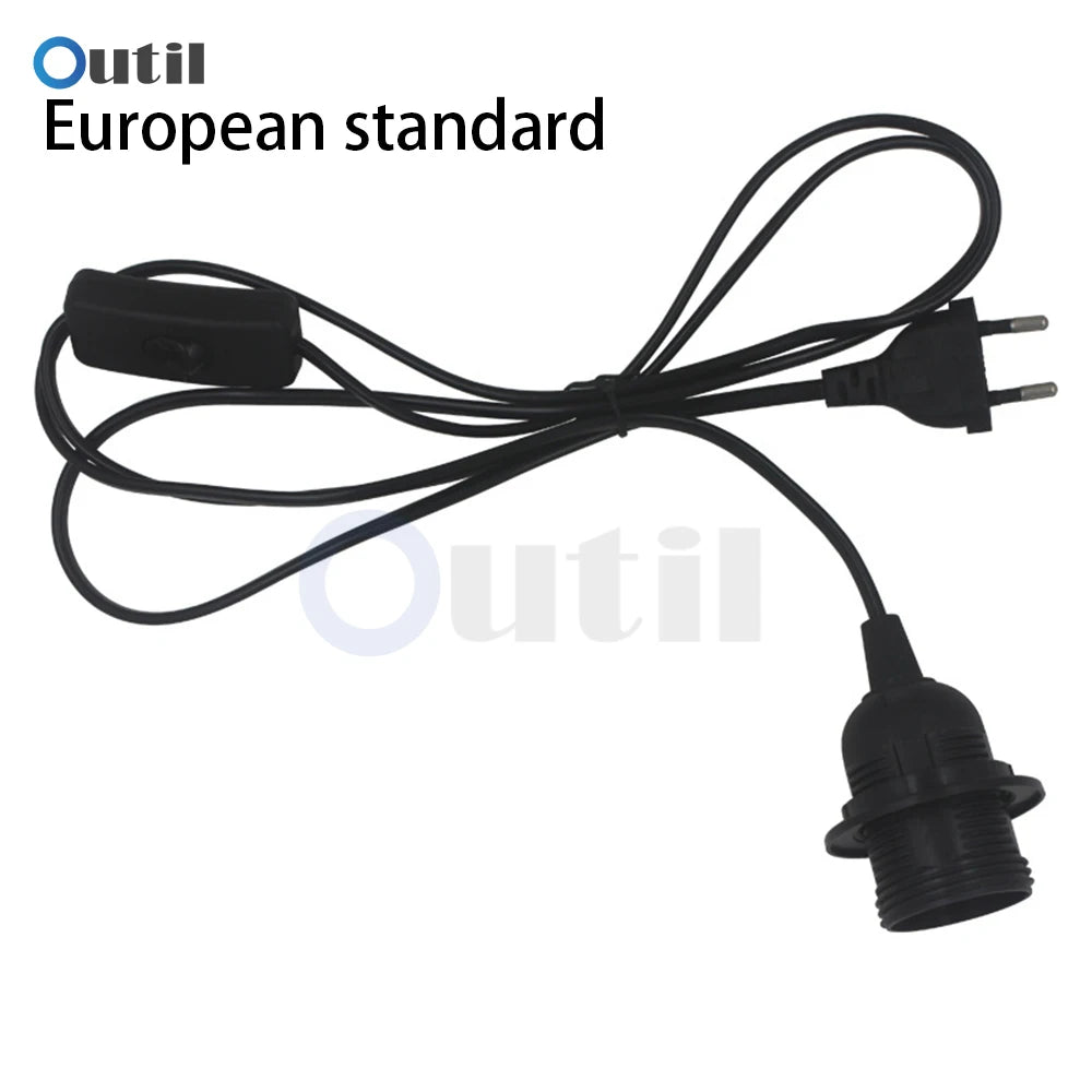suspension lampe moderne kit noir blanc clips e27 ampoule support câble 1.8m interrupteur 303