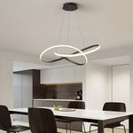 suspension lumineuse moderne minimaliste blanc marron foncé gris câbles métalliques hauteur ajustable diamètre 48cm