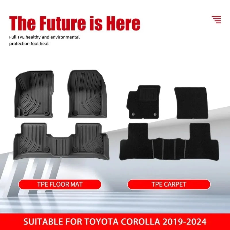 tapis sol voiture noir rayures horizontales moderne waterproof avant arrière