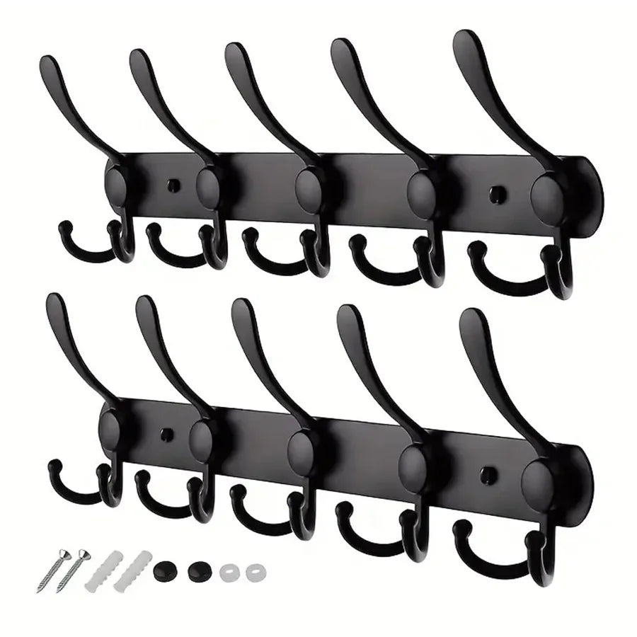 porte manteaux mural crochets acier inoxydable moderne noir vis dressing