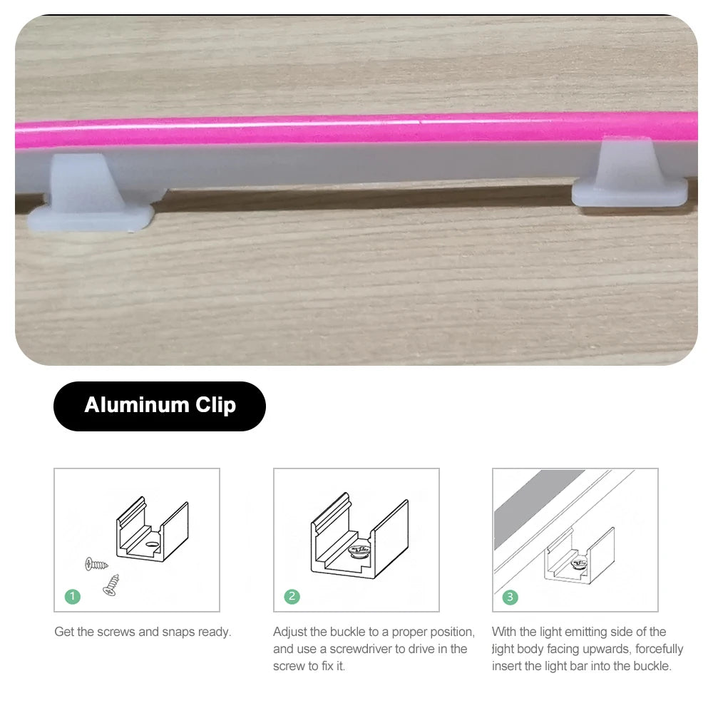 clips fixation rubans led blancs plastique haute qualité 6mm 8mm 12mm certifiés fcc rohs