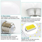 ampoules led e27 blanc chaud 2700k 3000k blanc froid 5700k 6000k 6w 9w 12w