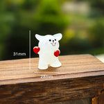 ornements animaux mignons figurines verre cartoon coeurs lunettes rubans maison jardin chambre decoration diys