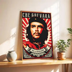 affiche che guevara pop art révolution bleu blanc portrait décoration murale moderne